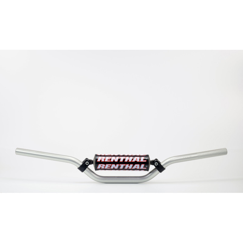 Manillar Renthal minicross SX50 plata con protector negro 825-01-SI-04-227