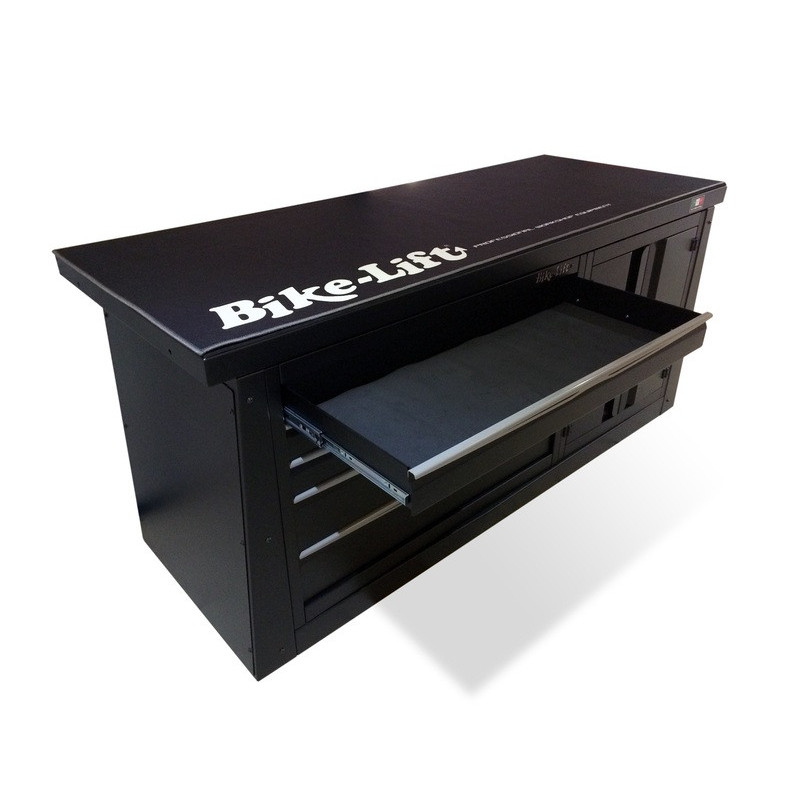 Banco de trabajo Bike-Lift 2m con 5 cajones + armario con puertas - MF-BL2000+M12+M10