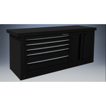 Banco de trabajo Bike-Lift 2m con 5 cajones + armario con puertas - MF-BL2000+M12+M10