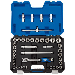 Kit de 41 uds de Vasos & llaves carraca métrica & pulgada 1/2'' DRAPER