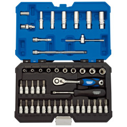Kit de 44 uds de Vasos & llaves carraca métrica 1/4'' DRAPER