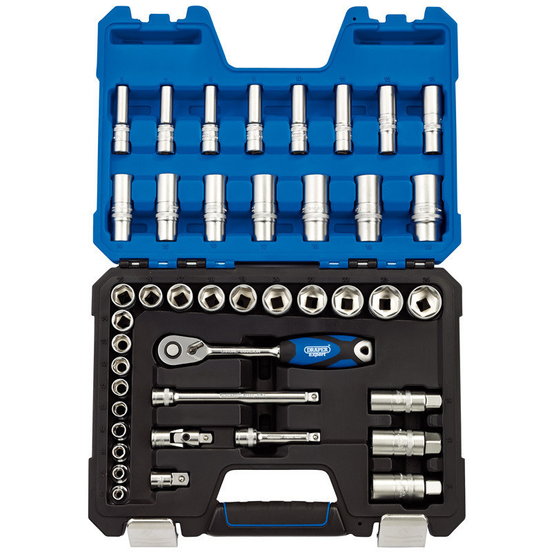 Kit de 42 uds de Vasos & llaves carraca métrica 3/8'' DRAPER