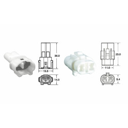 Juego de conectores 2 vias Series 090 SMTO BIHR tipo original Ø0,85mm²/1,25mm² - 5 Juegos completo
