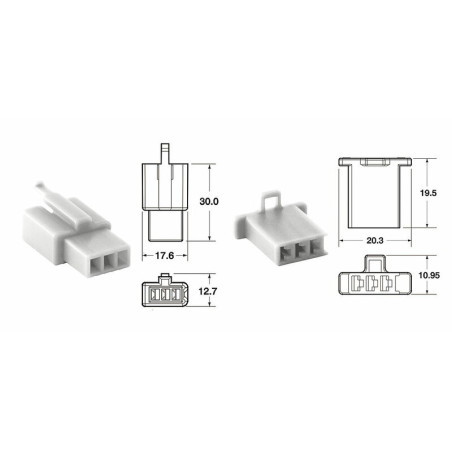 Juego de conectores 3 vias 110 ML BIHR tipo original Ø0,5mm²/0,85mm² - 5 Juegos completo