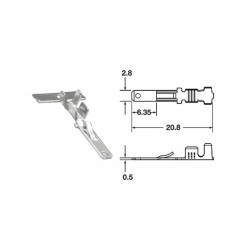 Terminal de cable macho serie 110 ML BIHR Ø0,85mm²/1,25mm² - 50 uds