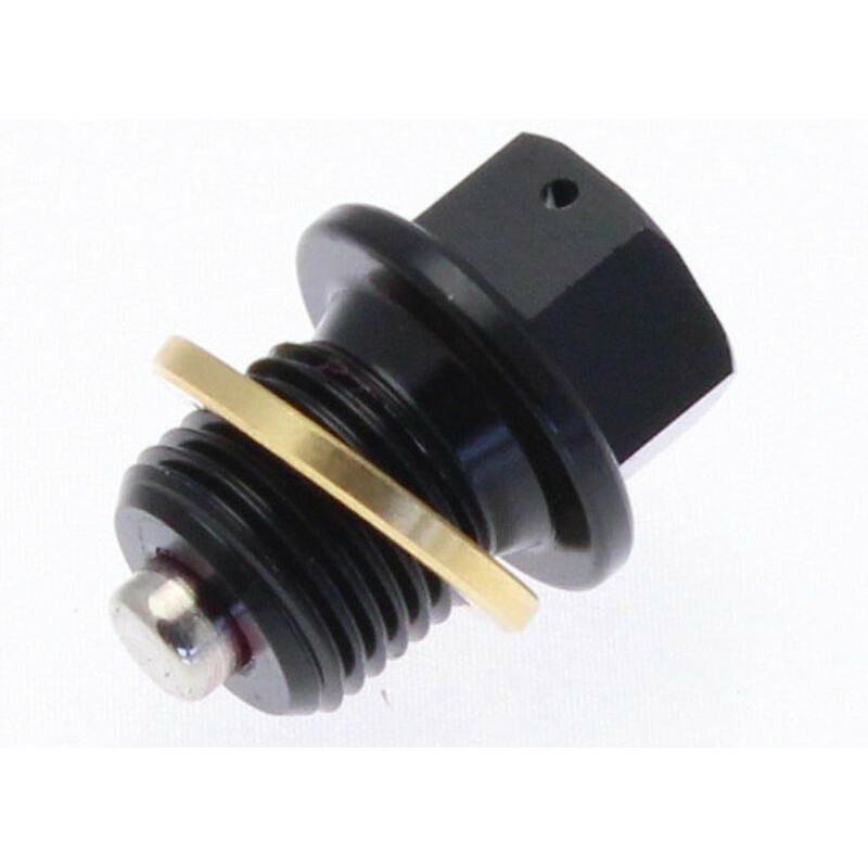 Tapón de vaciado de aceite TECNIUM magnético alu negro M16 x 1,50 x 14