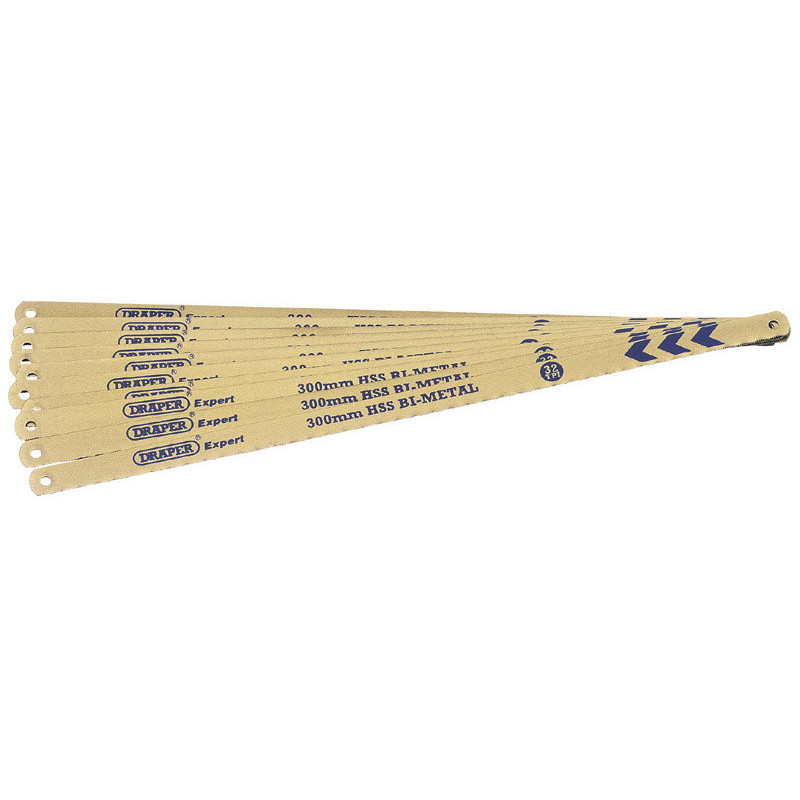 Hojas de sierra bimetal para arco de sierra metales DRAPER 10 uds x 300mm