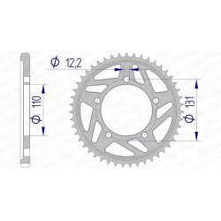 Corona AFAM aluminio 165800 - Paso 525