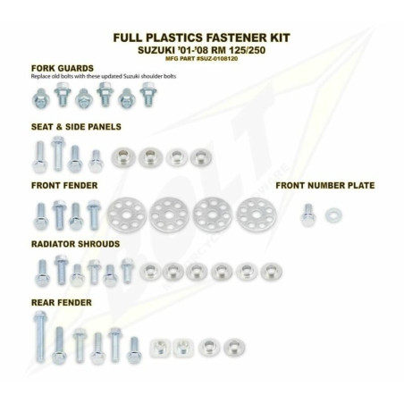 Kit tornillería de plástica Bolt SUZ 01-08 RM125/250
