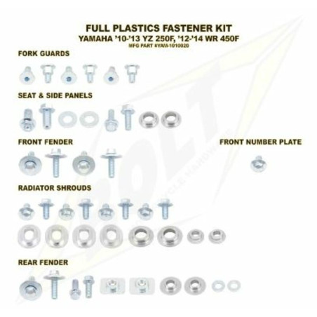 Kit tornillería de plástica Bolt 10-13 YZ250F 12-13 WR450F