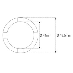Vaso almenado cilíndrico para columna de dirección JMP Øint41mm /Øext48,5mm 4 muescas Honda 2