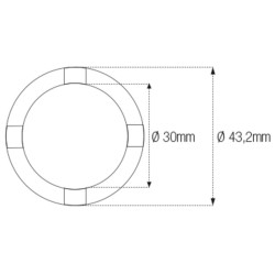 Vaso almenado cilíndrico para eje oscillante/chasis JMP Øint30mm /Øext43,2mm 4 muescas Suzuki 2