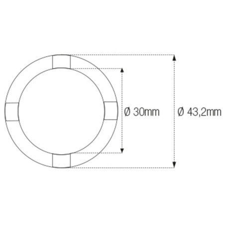 Vaso almenado cilíndrico para eje oscillante/chasis JMP Øint30mm /Øext43,2mm 4 muescas Suzuki
