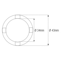 Vaso almenado cilíndrico para eje oscillante/chasis JMP Øint34mm /Øext43mm 4 muescas Kawasaki 2