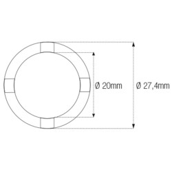 Vaso almenado cilíndrico para eje oscillante/chasis JMP Øint20mm /Øext27,4mm 4 muescas BMW 2