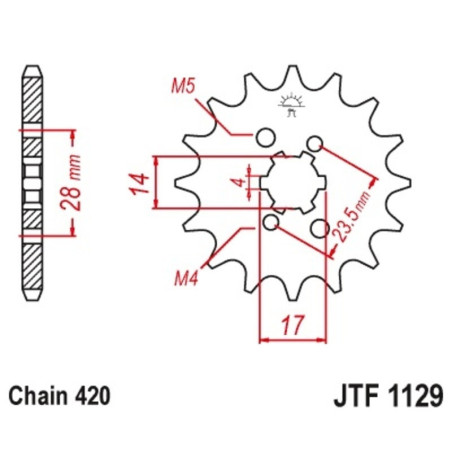 JT Chain Kit 420HDR 12/53 Reinforced - Standard Rear Sprocket