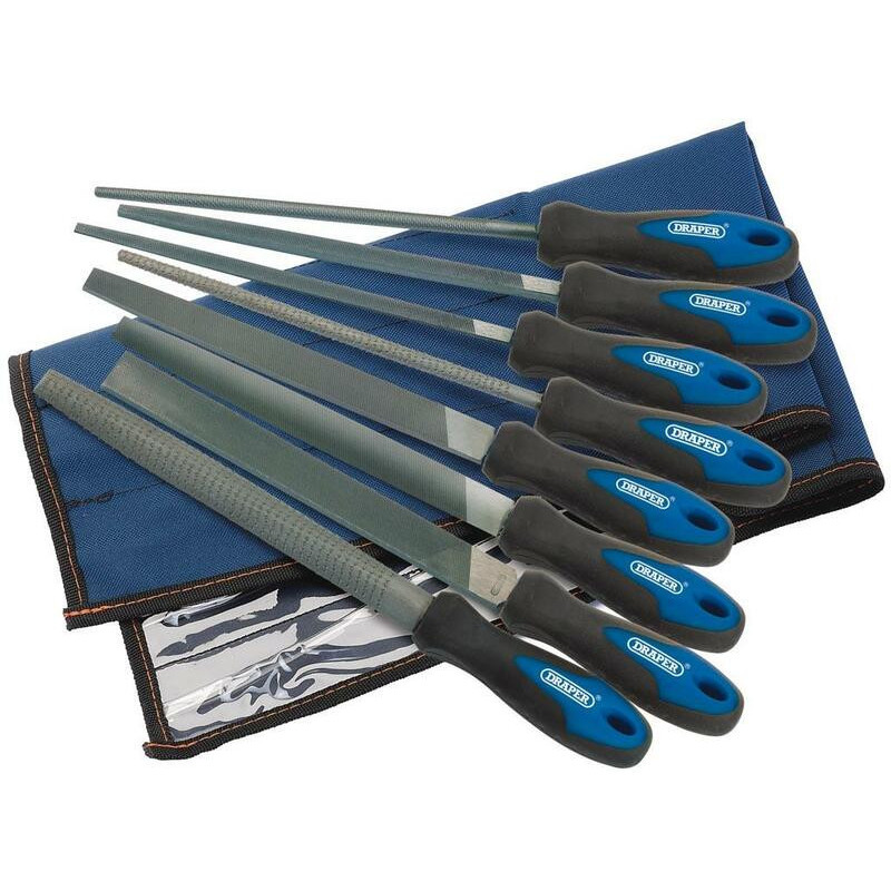 Juego de 6 limas planas y escofinas DRAPER 8 uds x 200mm