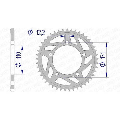 Corona AFAM aluminio 165801 - Paso 520
