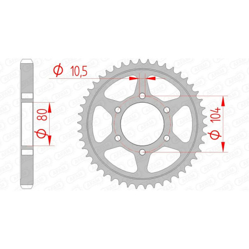 Corona AFAM acero estándar 16604 - Paso 530