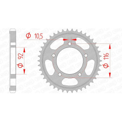 Corona AFAM acero estándar 16900 - Paso 530