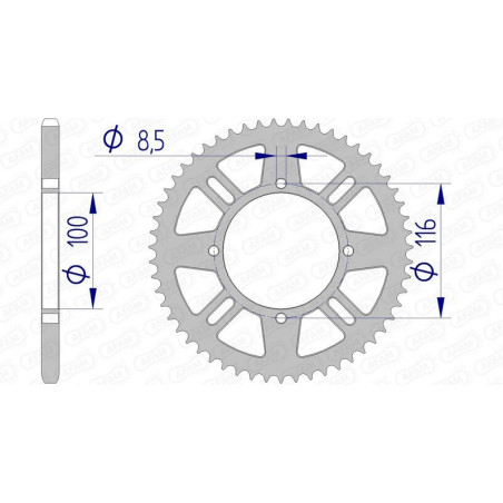 Corona AFAM aluminio ultraligera autolimpiable 17104 - Paso 420