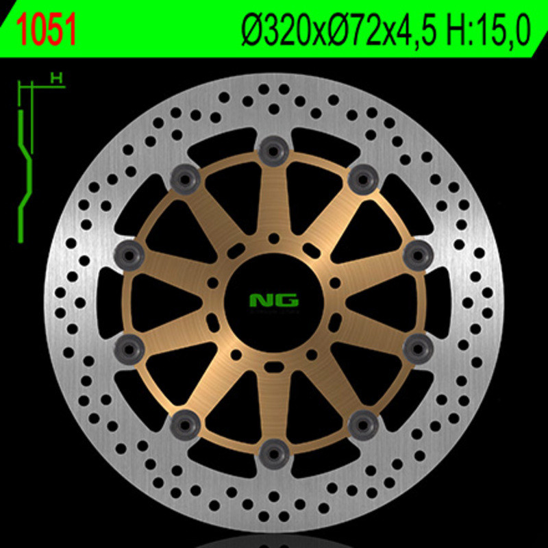 Disco de freno NG BRAKES redondo flotante