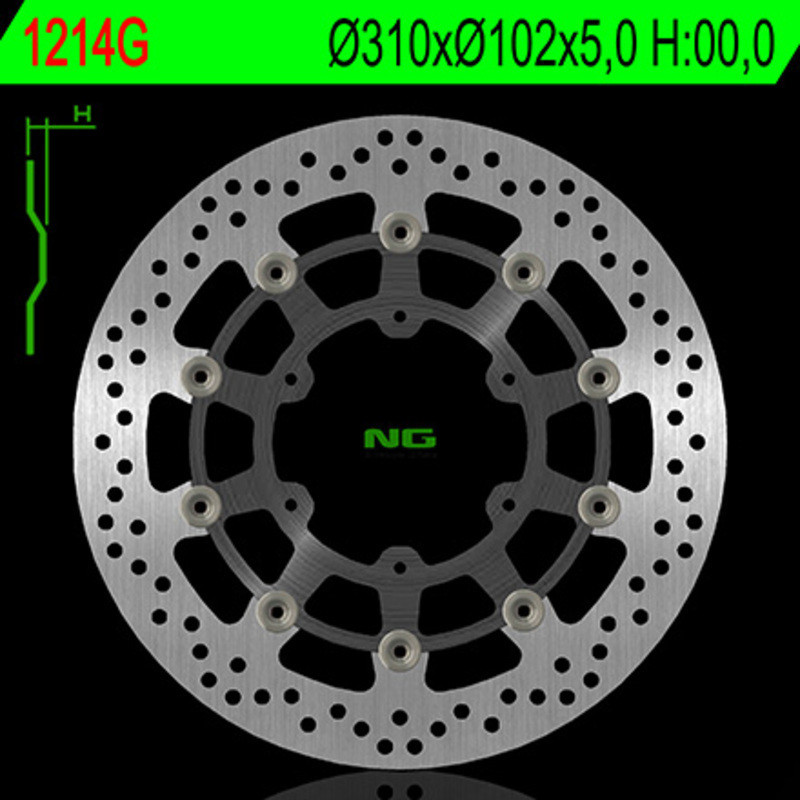 Disco de freno NG BRAKES redondo flotante (centro en aluminio)
