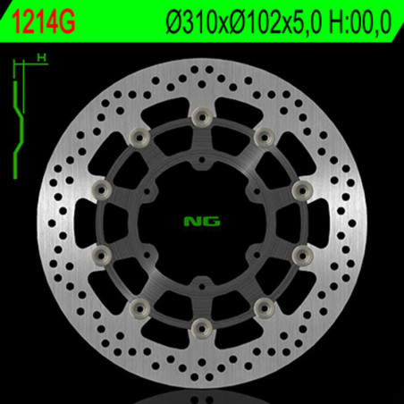 Disco de freno NG BRAKES redondo flotante (centro en aluminio)