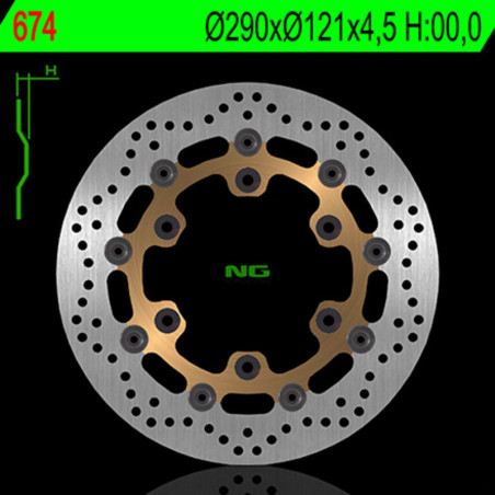 Disco de freno NG BRAKES redondo flotante