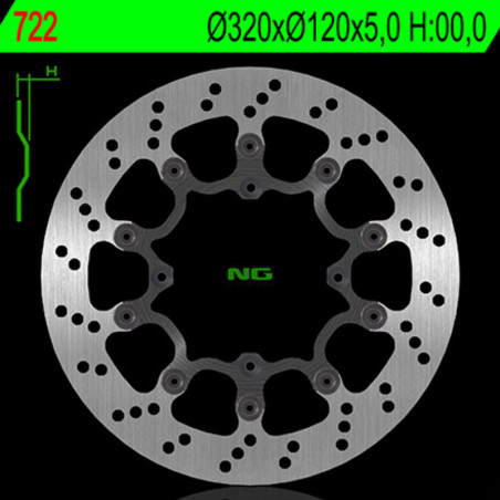 Disco de freno NG BRAKES redondo flotante