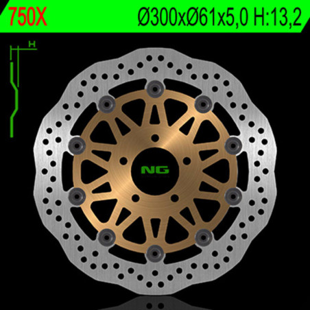 Disco de freno NG BRAKES ondulado flotante