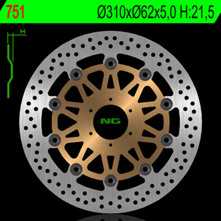 Disco de freno NG BRAKES redondo flotante