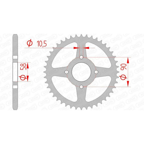 Kit de cadena AFAM 520XLR2 13/44 Standard - corona Standard 10221