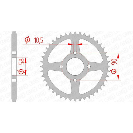 Kit de cadena AFAM 520XLR2 13/44 Standard - corona Standard 10221