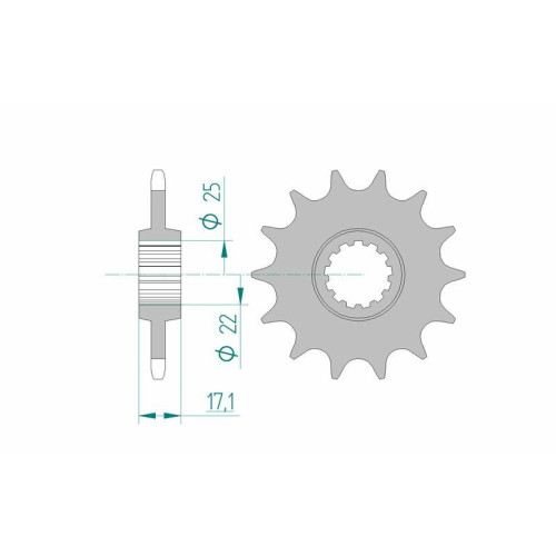 Kit de cadena AFAM 520XMR3 14/41 Standard - corona Standard 10627
