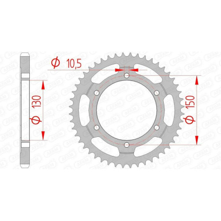 Kit de cadena AFAM 525XMR3 14/47 Standard - corona Standard 10502