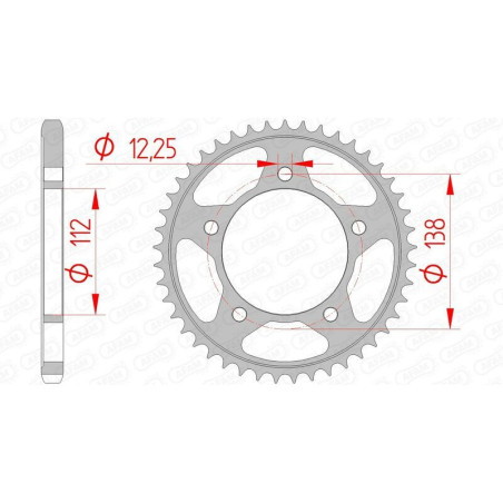 Kit de cadena AFAM 525XMR3 14/42 Standard - corona Standard 10613
