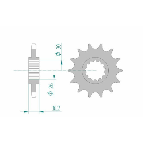 Kit de cadena AFAM 525XMR3 15/43 Standard - corona Standard 10613