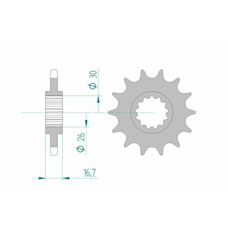 Kit de cadena AFAM 525XMR3 15/43 Standard - corona Standard 10613
