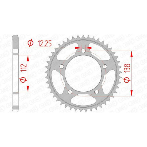 Kit cadena AFAM 525XSR2 15/47 Super-Reforzado - corona Standard 10613