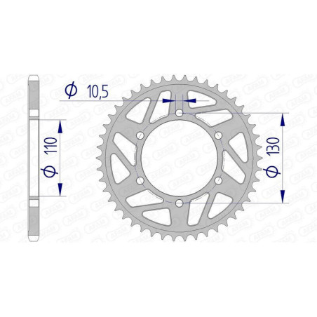 Kit de cadena AFAM 520XSR 43/15 Super-Reforzado - corona ultraligero anodizado endurecido 13814