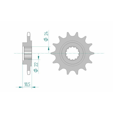 Kit cadena AFAM 520XSR 43/14 super reforzada - piñón estándar 16606