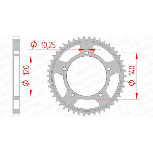 Kit de cadena AFAM 525XMR3 14/47 Standard - corona Standard 14604