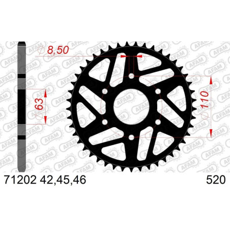Kit de cadena AFAM 520XRR3 14/45 Reforzado - corona Standard 71202