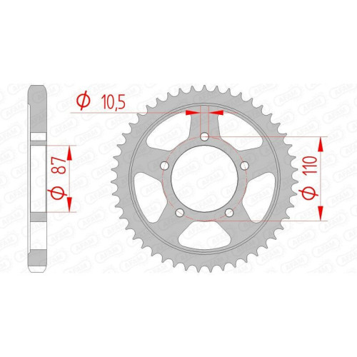 Kit de cadena AFAM 530XMR3 14/47 Standard - corona Standard 14601