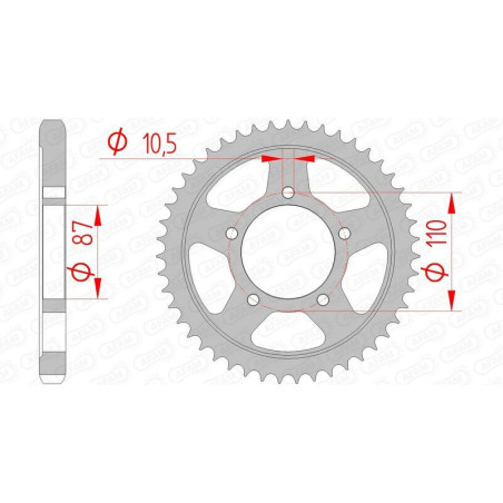 Kit de cadena AFAM 530XMR3 14/47 Standard - corona Standard 14601