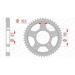 Kit de cadena AFAM 530XMR3 14/47 Standard - corona Standard 14601 2