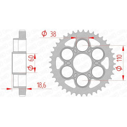 Kit de cadena AFAM 530XHR2 14/40 Super-Reforzado - corona Standard 50900 2