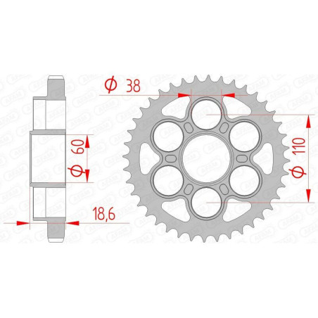 Kit de cadena AFAM 530XHR2 14/40 Super-Reforzado - corona Standard 50900