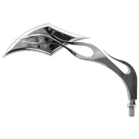 Retrovisor derecho universal V PARTS Custom Llamas + adaptador M10 rosca izquierda